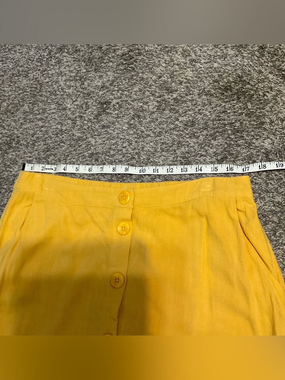 Matty M Golden Yellow Button-Front Midi Skirt Large - Picture 6 of 7